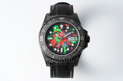 ROLEX GMT-Master II Fake Carbon Fiber Dial Cal.3186 Movement Multicolor Watch